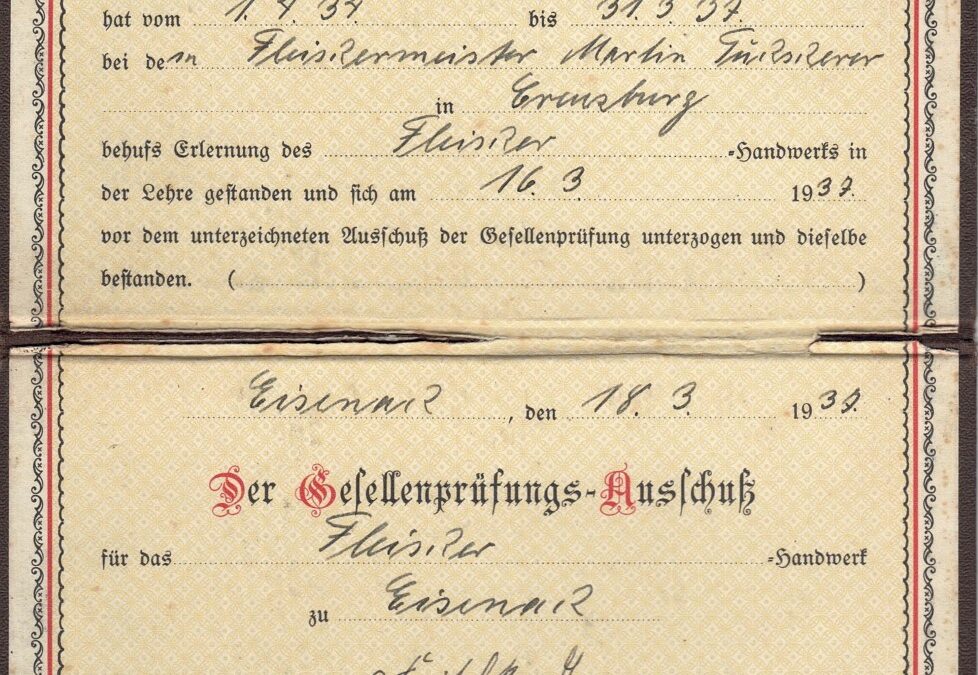 Gesellenbrief von 1937