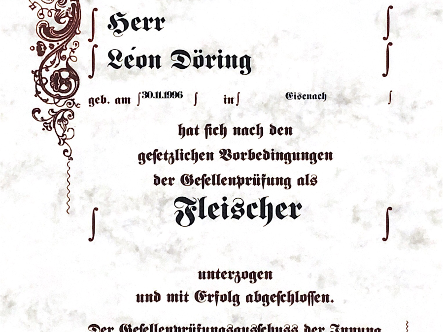 Gesellenprüfung von Léon Döring